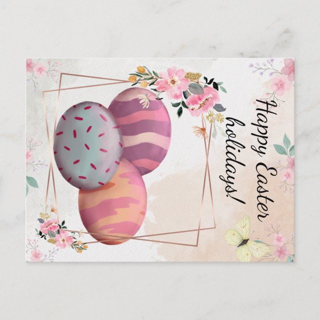Postal Happy Easter holidays  (Anverso)