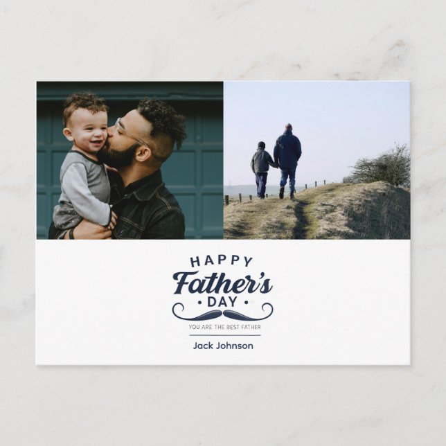 Postal Happy Father’s Day Mustache Tribute Design (Anverso)