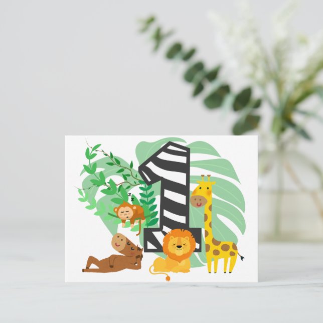 Postal Happy First Birthday Baby! (Anverso de pie)