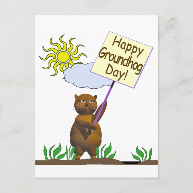 Postal Happy Groundhog Day Groundhog (Anverso)