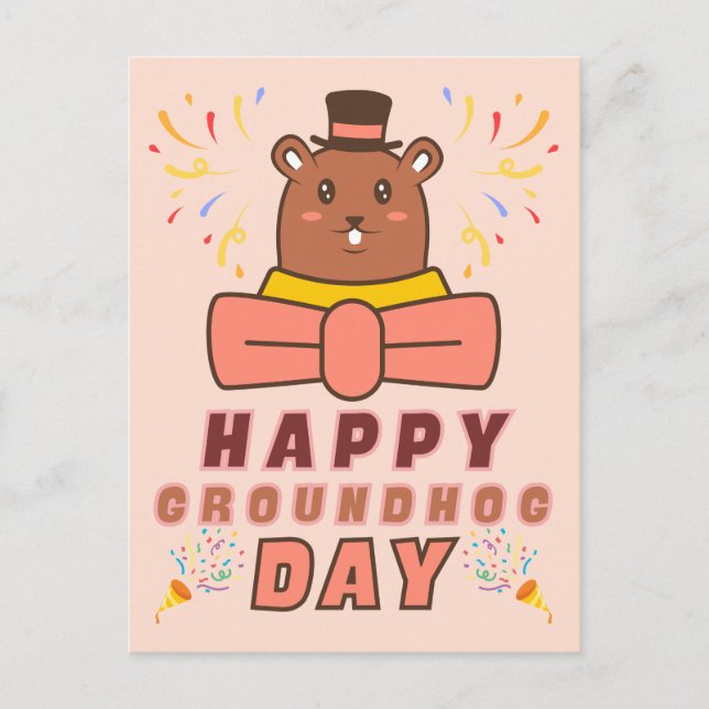 Postal Happy Groundhog Day - Groundhog Day Celebration (Anverso)