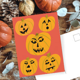 Postal HAPPY HALLOWEEN Calabazas Jack-O-Lanterns