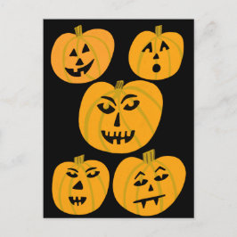 Postal HAPPY HALLOWEEN Calabazas Jack-O-Lanterns