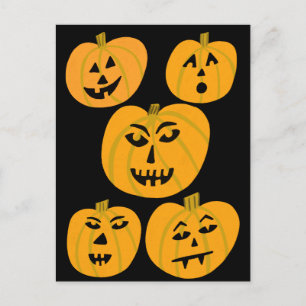 Postal HAPPY HALLOWEEN Calabazas Jack-O-Lanterns