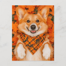 Postal Happy Halloween Corgi Postcard Cute Dog Autumn