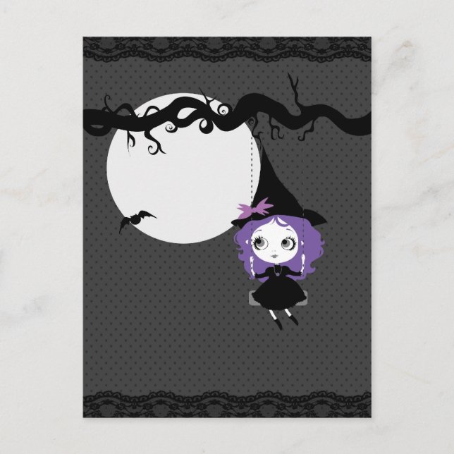 Postal Happy Halloween Cute Card (Anverso)