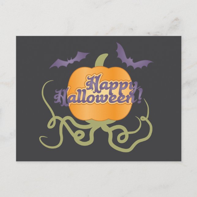 Postal Happy Halloween Pumpkin (Anverso)