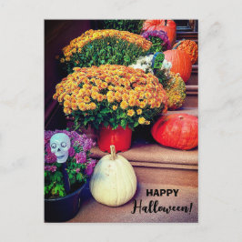 Postal Happy Halloween Pumpkin Stairs New York Postcard