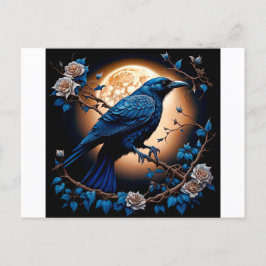 Postal Happy Halloween Ravens And Roses