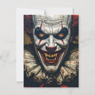 Postal Happy Halloween Vampire Clowcard