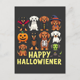 Postal Happy Hallowiener Spooky Halloween Dog Weiner