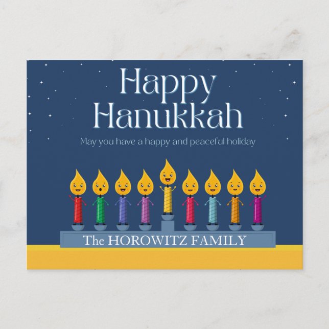 Postal Happy Hanukkah Funny (Anverso)