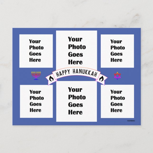 Postal Happy Hanukkah Picture Postcard HAMbWG (Anverso)