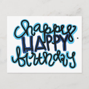 Postal Happy happy birthday postcard