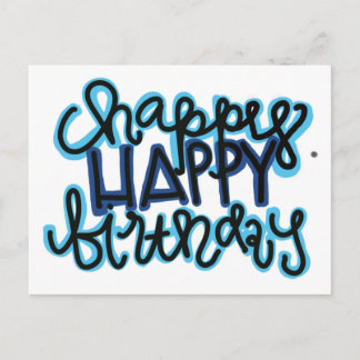 Postal Happy happy birthday postcard