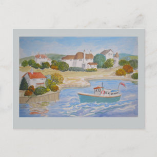 Postal Happy Harbor, arte popular agregar nombre, mensaje