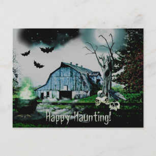Postal *~* Happy Haunting Skulls HALLOWEEN