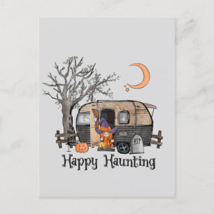 Postal Happy Haunting - Spooky Witch and Camper Van