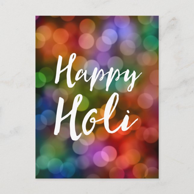 Postal Happy Holi Bokeh (Anverso)