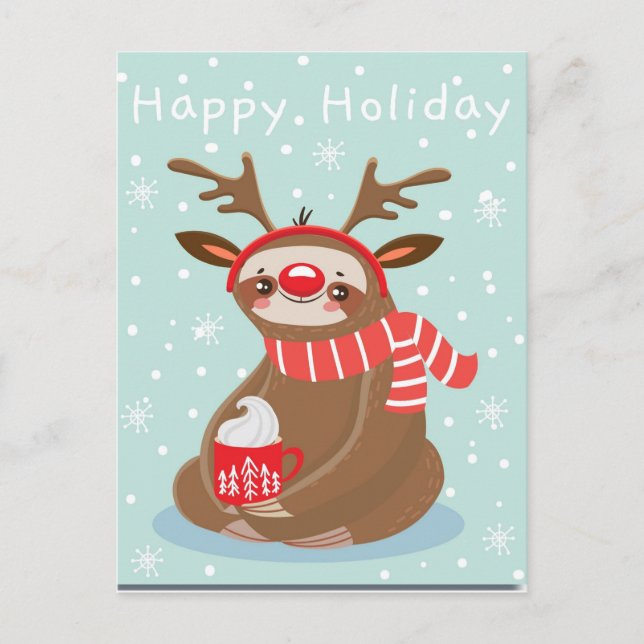 Postal Happy Holiday Sloth (Anverso)