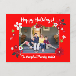Postal Happy Holidays Custom Name and Photo