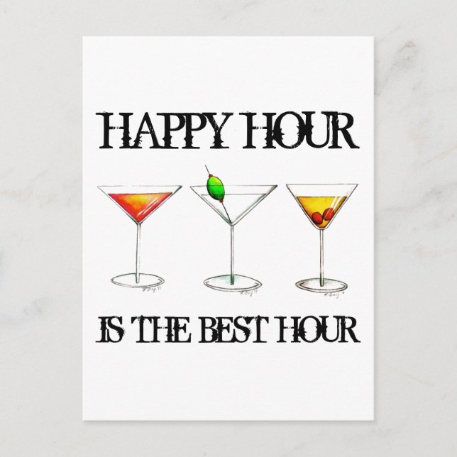 Postal Happy Hour es el mejor cóctel mixto de bebidas (Anverso)