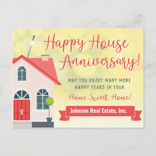 Postal Happy House Anniversary From Realtor (Anverso)