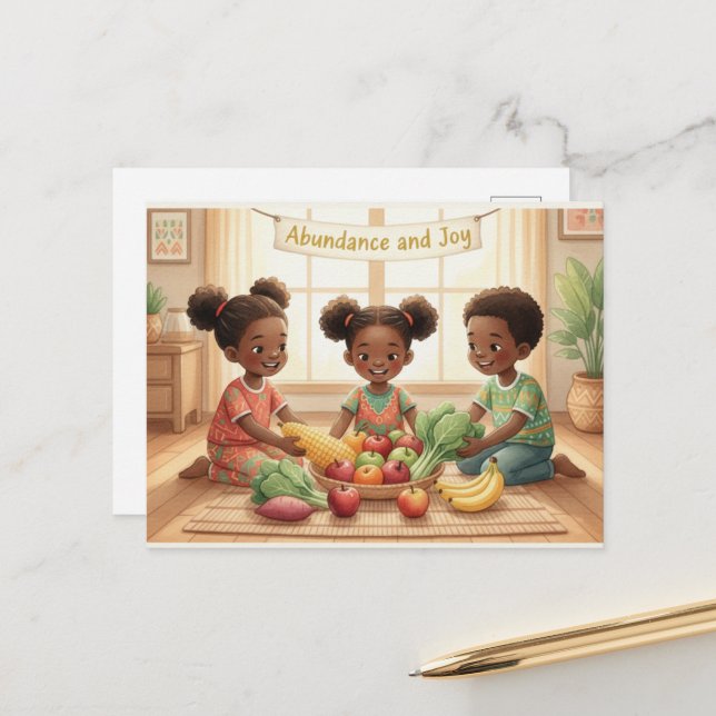 Postal Happy Kwanzaa Kinara Postcard (Anverso/Reverso In Situ)