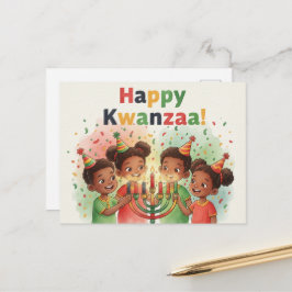 Postal Happy Kwanzaa Kinara Postcard