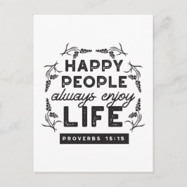 Postal Happy Life with Faith – Proverbs 15:15 Art