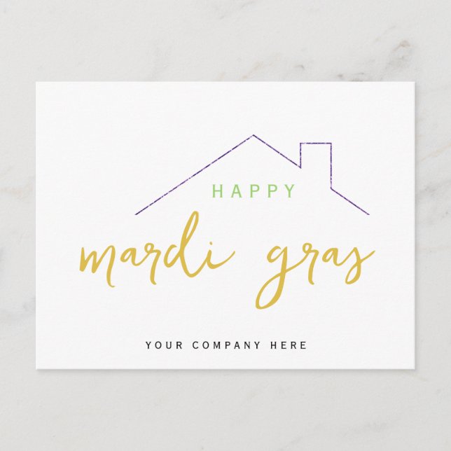 Postal Happy Mardi Gras Realty House (Anverso)