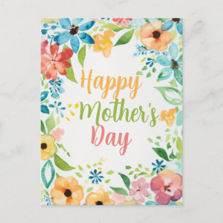 Postal Happy Mother's Day Colorful Flowers