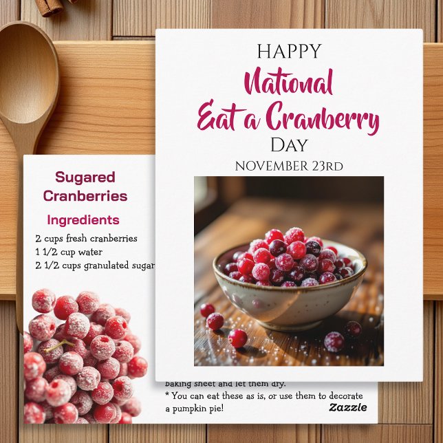 Postal Happy National Eat a Cranberry Day | Nov 23rd (Subido por el creador)