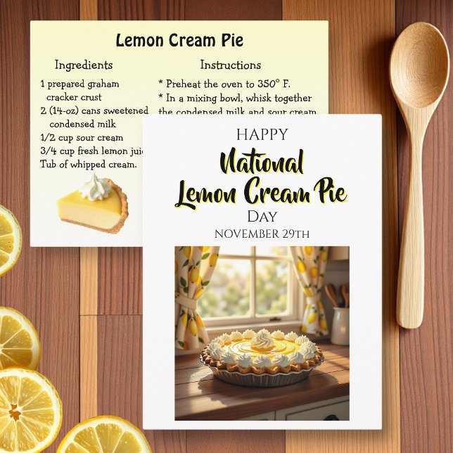 Postal Happy National Lemon Cream Pie | Nov 29th (Subido por el creador)