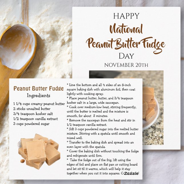 Postal Happy National Peanut Butter Fudge Day | Nov 20th (Subido por el creador)