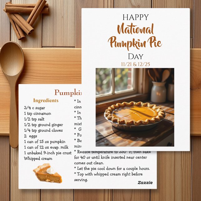 Postal Happy National Pumpkin Pie Day Recipe  (Subido por el creador)