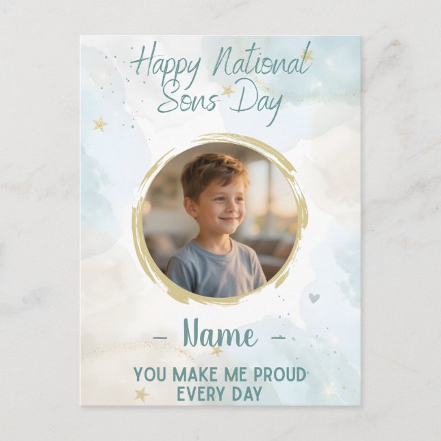 Postal Happy National Sons Day Card - Celebrate Your Son (Anverso)