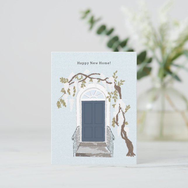 Postal Happy New Home Quote House Illustration Card (Anverso de pie)