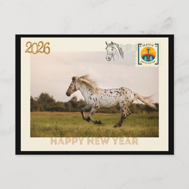 Postal Happy New Year 2026 postcard (Anverso)