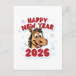 Postal Happy New Year 2026: Year of the Horse Mascot