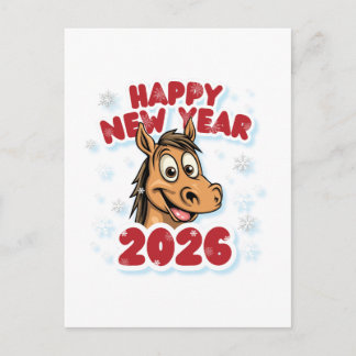 Postal Happy New Year 2026: Year of the Horse Mascot