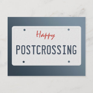 Postal "Happy Postcross License Plate"