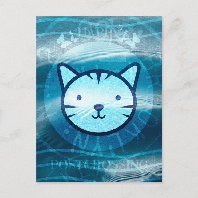 Postal Happy Posttravesar Kitty (Anverso)