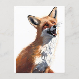 Postal Happy Red Fox OWN ART Vixen Wild Nature Blank
