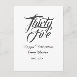 Postal Happy retirement bold letter name year elegant sim