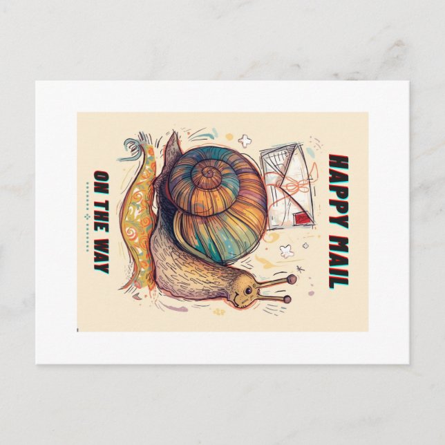 Postal Happy Snail Mail Postcard (Anverso)