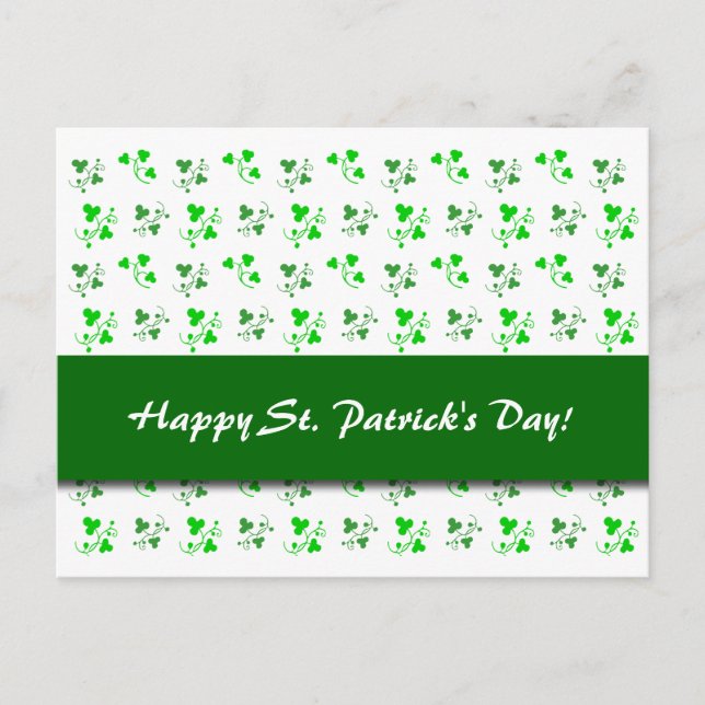 Postal Happy St. Patrick's Day Personalizado Shamrock Pos (Anverso)