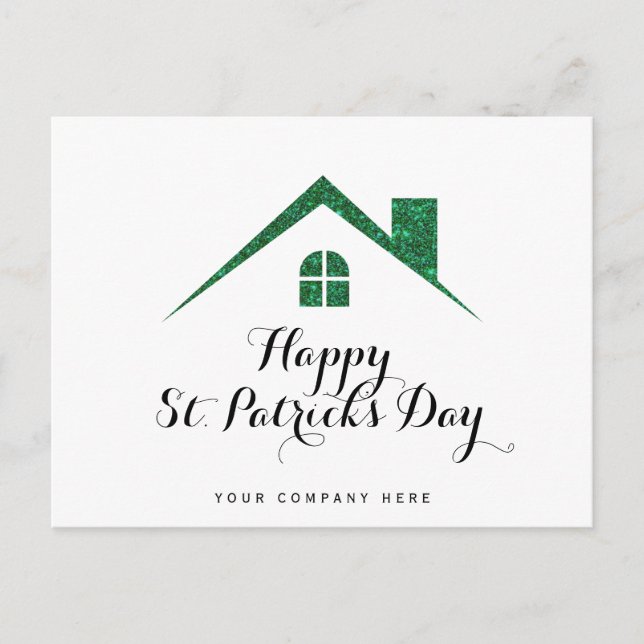 Postal Happy St. Patrick's Day Real Estate House (Anverso)