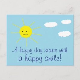 Postal Happy Sunny Day Cute Sonriente Sun Print
