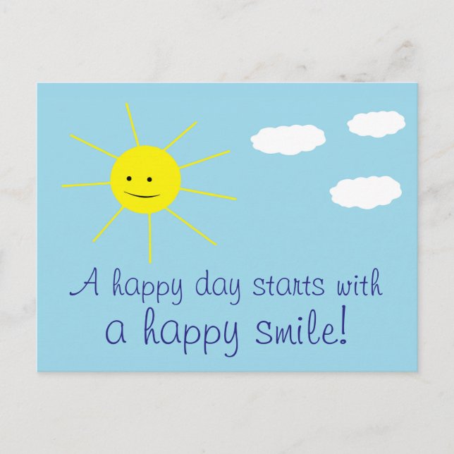 Postal Happy Sunny Day Cute Sonriente Sun Print (Anverso)